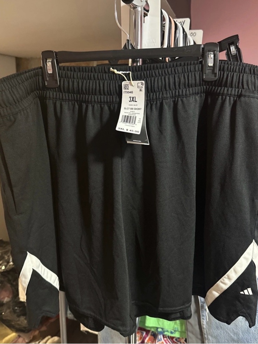 adidas Black Shorts with White Accent